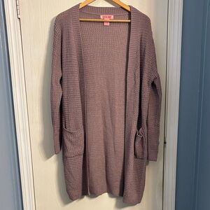 Elegant Purple Knit Cardigan